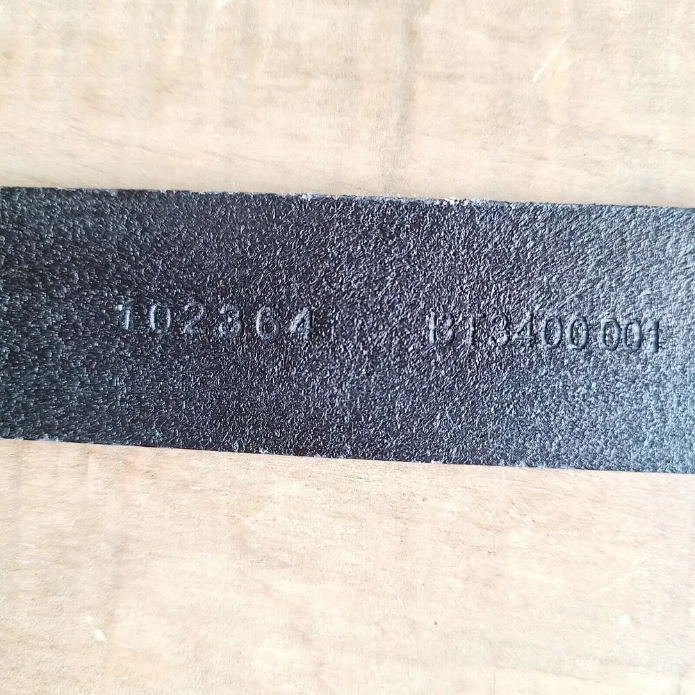 FOSSIL Black Genuine Leather Belt Size M Silver Square‎ Buckle